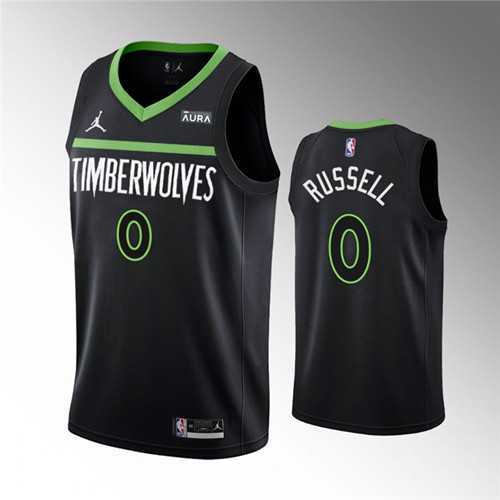Men%27s Minnesota Timberwolves #0 D%27Angelo Russell Black Statement Edition Stitched Jersey Dzhi